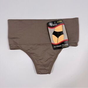 Inteco Intimates High Waist Thong Smooth Shaper Tummy Control Small Medium New